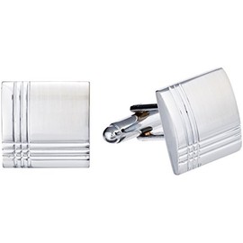 Simple Standard Silver Color Square Cufflinks