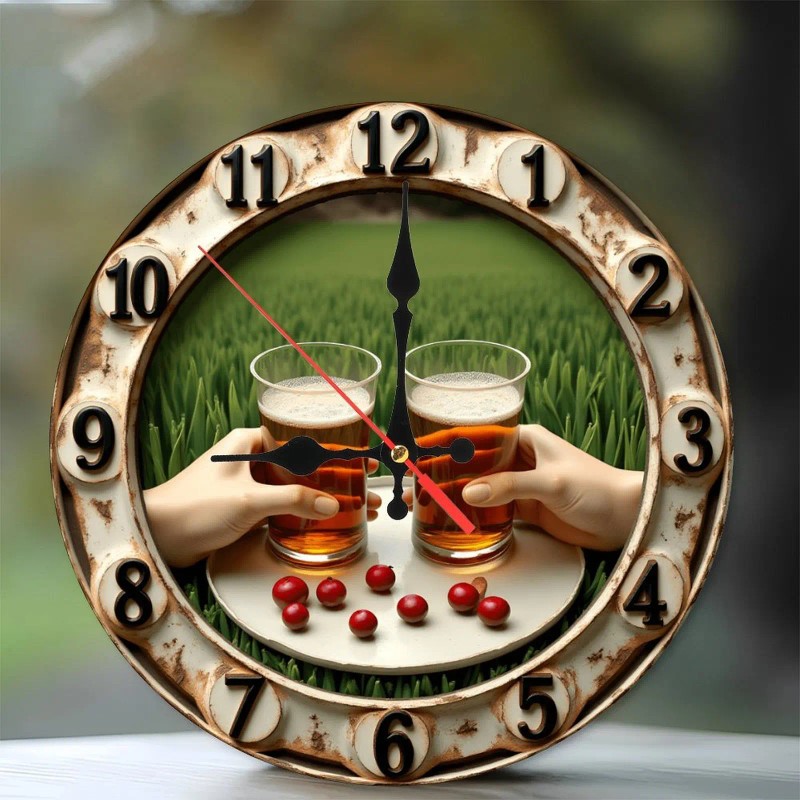 Stable MDF 25x25cm Wood Wall Clock Made from High-Density Materialsheet
