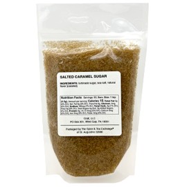crait SALTED CARAMEL Flavored Sugar - 8 Ounce Resealable Bag – Use in Baked Goods, Cocktail Rimming Sugar, Coffee Topping, Frappes, Creme Brulee Topping – Colored Sugar, Ice Cream Topping