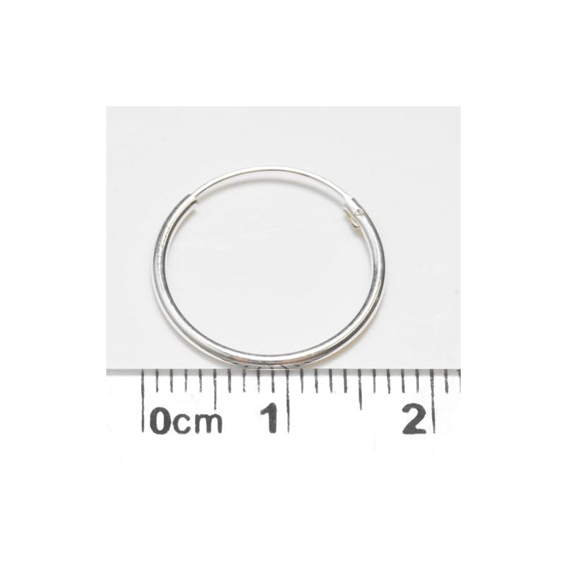 Hinged hoop earrings in sterling silver (16mm medium sized)