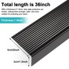 Heainaiyoo Black 36" Metal Stair Nosing, Aluminum Stair Edge Trim