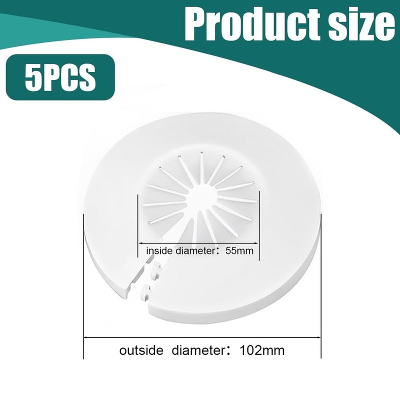 WeddHuis Pack of 5 Heating Pipe Rosette Folding Pipe Cover