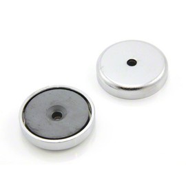 Magnet Expert® 40mm dia x 8mm thick x 5mm c/sink Ferrite Y30BH Pot Magnet - 15kg Pull ( Pack of 10 )