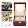 2 Grids Wooden Watch Holder Wristwatch Display Case Jewelry Gift