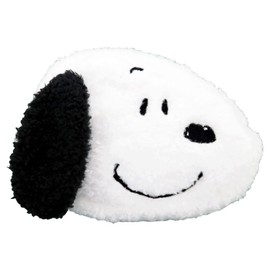 Unique PEANUTS Face Cosmetic Pouch, Snoopy (Black) ES441A, Popular Characters, Present, Embroidered Logo, Wallet, Small Purse