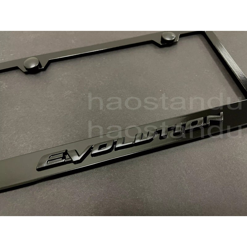 License Plate Frame Shop 1x Black EVOLUTION 3D Emblem Badge