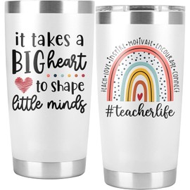 CURTIZON Teacher Christmas Gifts, Teacher Life Gifts for Women Men - Teacher Appreciation Gifts, Teacher Birthday Gifts Idea, Gifts from Students, Appreciation Week - 20 Oz Tumbler Cup Mug