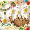 6 Pack 20" Plumeria Balloons Hawaiian Tropical Foil,Plumeria