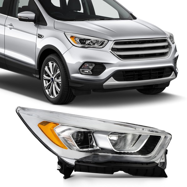 SCITOO Headlight Assembly Fit 2017-2019 for Ford Escape SE Right