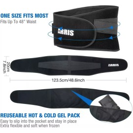 ARRIS Back Pain Cold Ice Pack-Reusable Hot Cold Lower Back Brace for Lumbar, Waist,