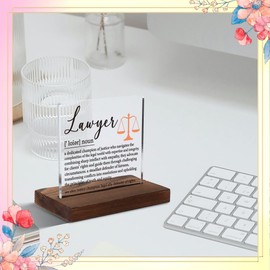 Lawyer Appreciation Gift, Inspirational Definition Plaque for Attorneys, Thank You Gift for Legal Professionals, 4x4 Inch Acrylic Desk Sign,XXD131