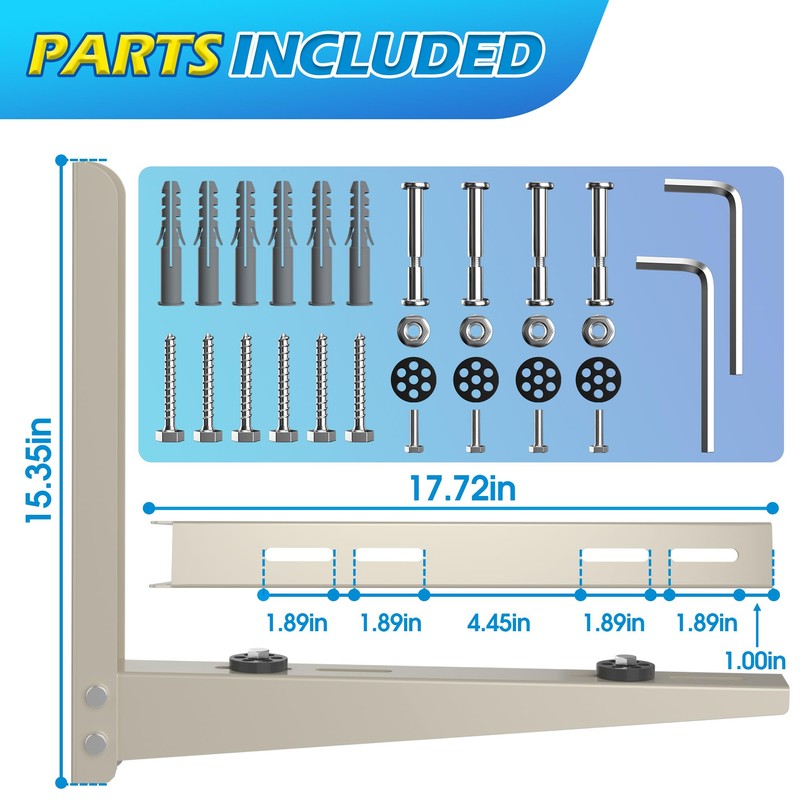 TAKTOPEAK Mini Split AC Bracket: Folding Wall Mount for Ductless