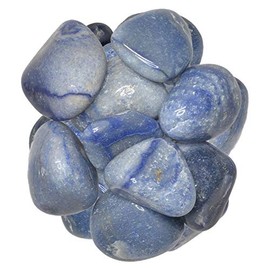 Hypnotic Gems Materials: 1/2 lb Blue Quartz Tumbled Stones - Grade 2 - XLarge - 1.5" to 2" Avg. - Bulk Natural Rocks Polished Gemstone Supplies for Wicca, Reiki, Energy Crystal Healing