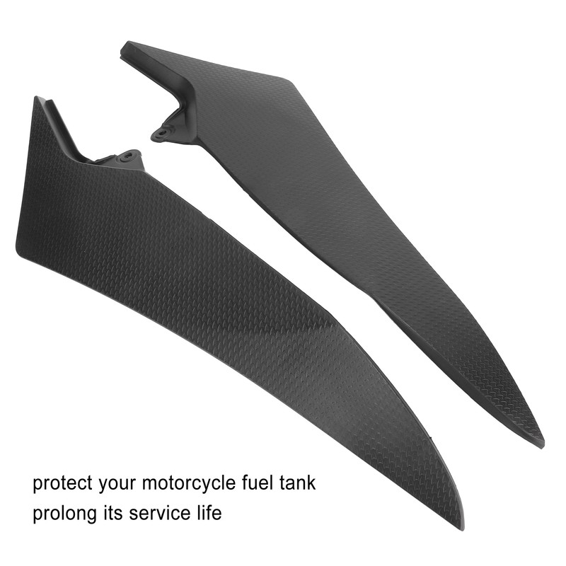 Pair Motorcycle Fuel Tank Side Panel Cover Black Protection Replacement