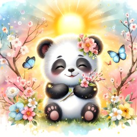 Baby Room Wall Art Prints; Pandas Nursery Décor; Kids Room Decorations; Gender Neutral Art; Baby Shower Gift, Unframed Wall Art, Baby Room Decor, Woodland Animals (Set of 4) 8 in. x 10 in.