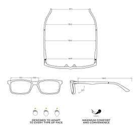 Coronation - New York - Leesbril voor verziendheid vermoeide ogen (Mannen-Vrouwen-Uniseks) op sterkte (+2.50)