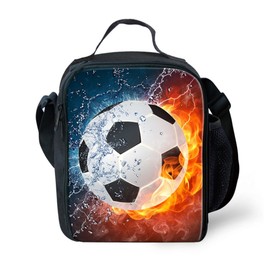 FOR U DESIGNS 3D Soccer Printing Children Lunchbag Thermal Instulated Lunchbox Picnic Food Storage Cooler Box