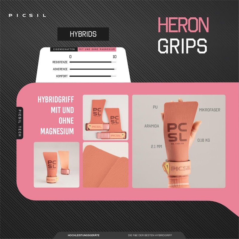 PICSIL Heron Gloves with and without Magnesium, Full Hand Protection,