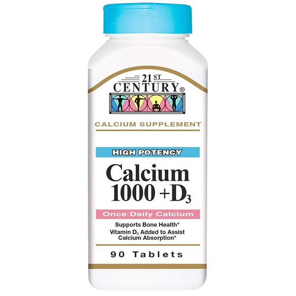Calcium 1000mg + D - 90 tabs,(21St Century)