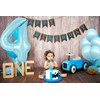 40 Inch Light Blue Number 4 with Latex Balloons, Large