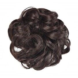 Synthetic hair elastic - chignon effect - hairstyle - hairpieces - hair clips - brown color