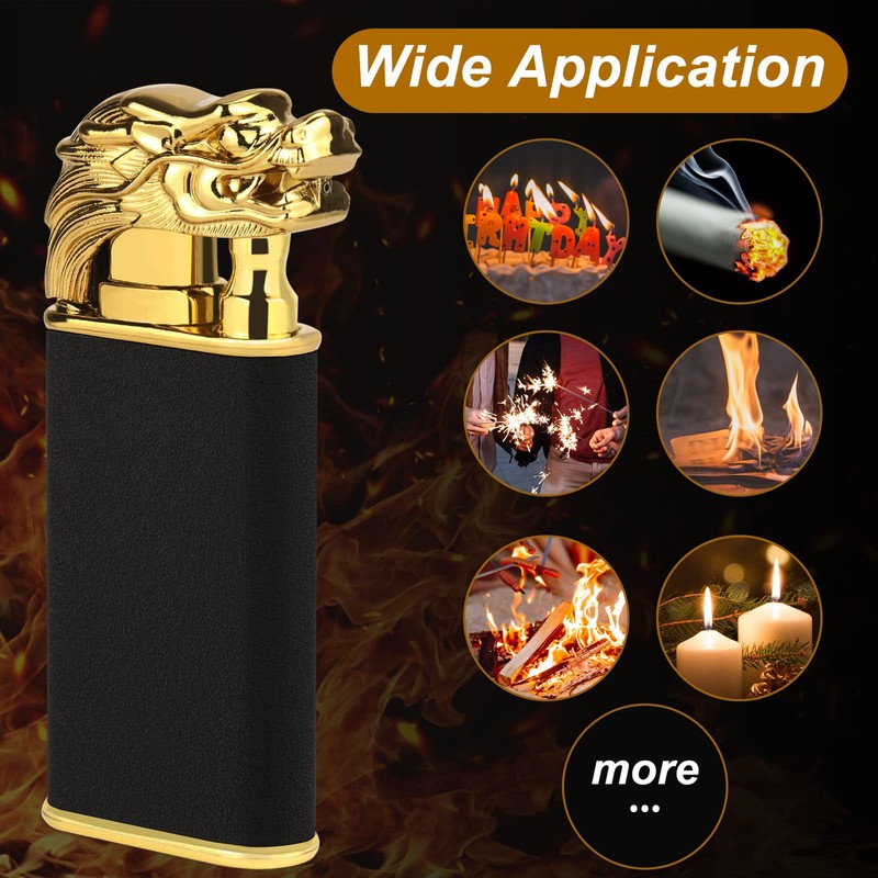 Cool Dual Flame Dragon Lighter,Outdoor Windproof Dragon Torch Lighter,Switchable Soft/Jet