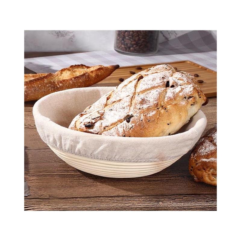 2pcs 9 inch Banneton Bread Proofing Basket with Liner, Sourdough