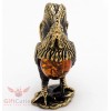 Solid Brass Amber Figurine of bird Golden Rooster IronWork