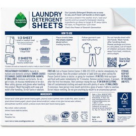 Seventh Generation Laundry Detergent Sheets, Up to 64 Loads, Free & Clear, Made for Sensitive Skin, Safer for your Family