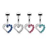Coolbodyart - Unisex Bellybutton Piercing - Silver Heart Embedded with