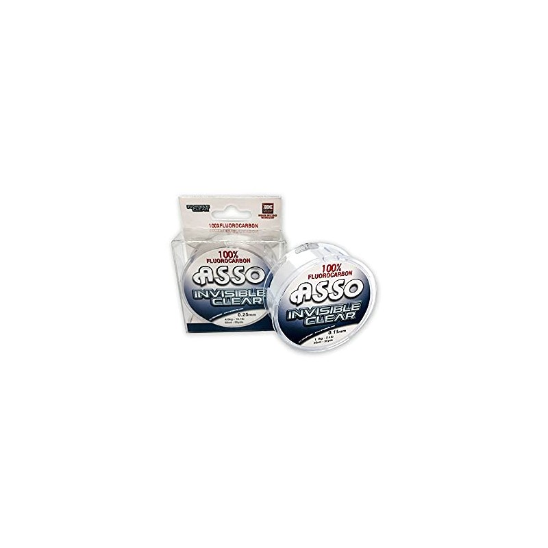 Asso Invisible Clear Fluorocarbon Fishing Line 50 m Neutro Trasparente
