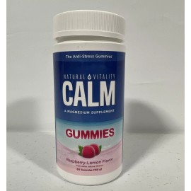 Natural Vitality CALM Magnesium Supplemen Raspberry Lemon Flavor 60 Gummies 150g