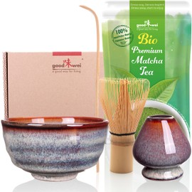 Goodwei Matcha Complete Set Including Organic Matcha Tea (Uji), Ceramic, 180 ml