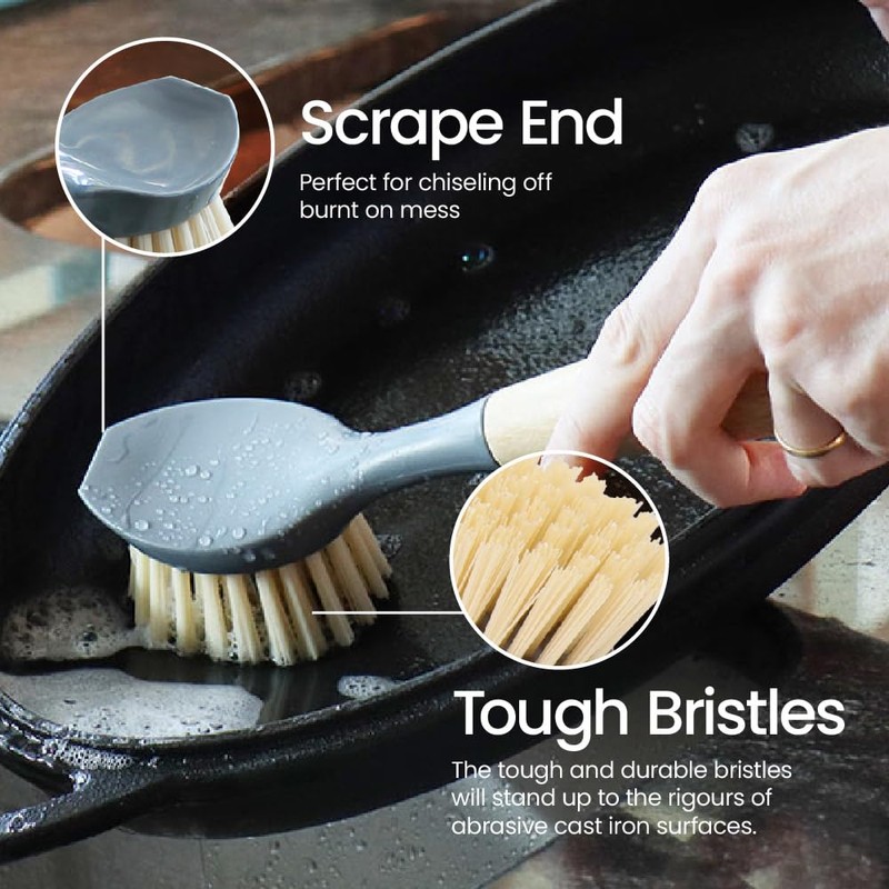 White Magic Eco Basics Cast Iron Brush – Ergonomic Bamboo