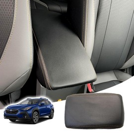 CIIZSSRIA Center Console Armrest Cover for Subaru Crosstrek Accessories 2024 2025 2026, for Impreza 2026 2025 Arm Rest Box Lid Protection Armrest Seat Leather Interior, Middle Console(Orange Stitches)