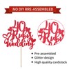 24Pcs 40th Ruby Wedding Anniversary Cupcake Toppers, Red Glitter Heart