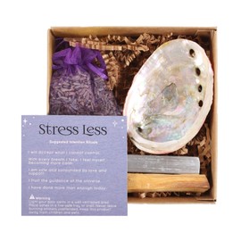 Herbal Magick Stress Less Spell Kit with Self Love, Selenite Wand Ritual, Positive Energy Bundle, Palo Santo & Rose Buds for Emotional Balance