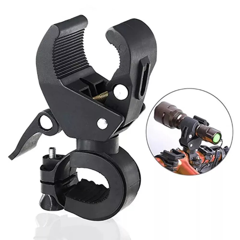 Unbranded Universal 360° Rotating Bike Handlebar Flashlight Holder Clip Torch
