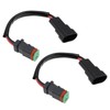 ECSiNG 2pcs 9006/HB4/9005/HB3 Male to 2-pin DTP Female Adapter for