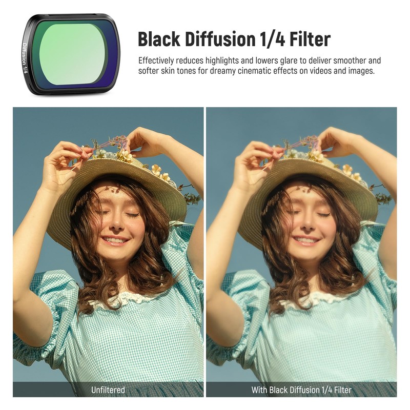 Neewer Magnetic ND&Black Diffusion 1/4 Effect Filter Kit Compatible with