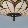 Xinyeal Tiffany Style Ceiling Light 16 Inch Stained Glass Flush