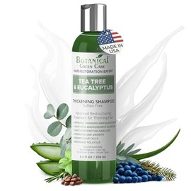 Botanical Green Care Tea Tree  Eucalyptus Champú De Cafeína Sin Sulfatos, Shampoo Anti-Adelgazamiento, Champú Espesante Para Adelgazamiento Del...    