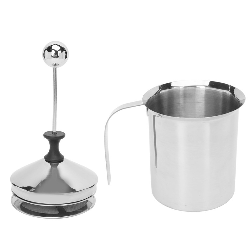 Manual Milk Frother 304 Stainless Steel Double Layer Brushed Process