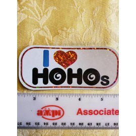 I Love Ho Ho's prismatic Sticker. Vintage, funny, unique.
