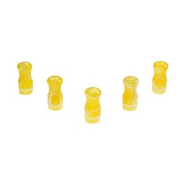 Armerah Stubby 510 Drip Tip eCig Mouthpiece Short/Narrow Plastic/Marble 5 Pack Yellow