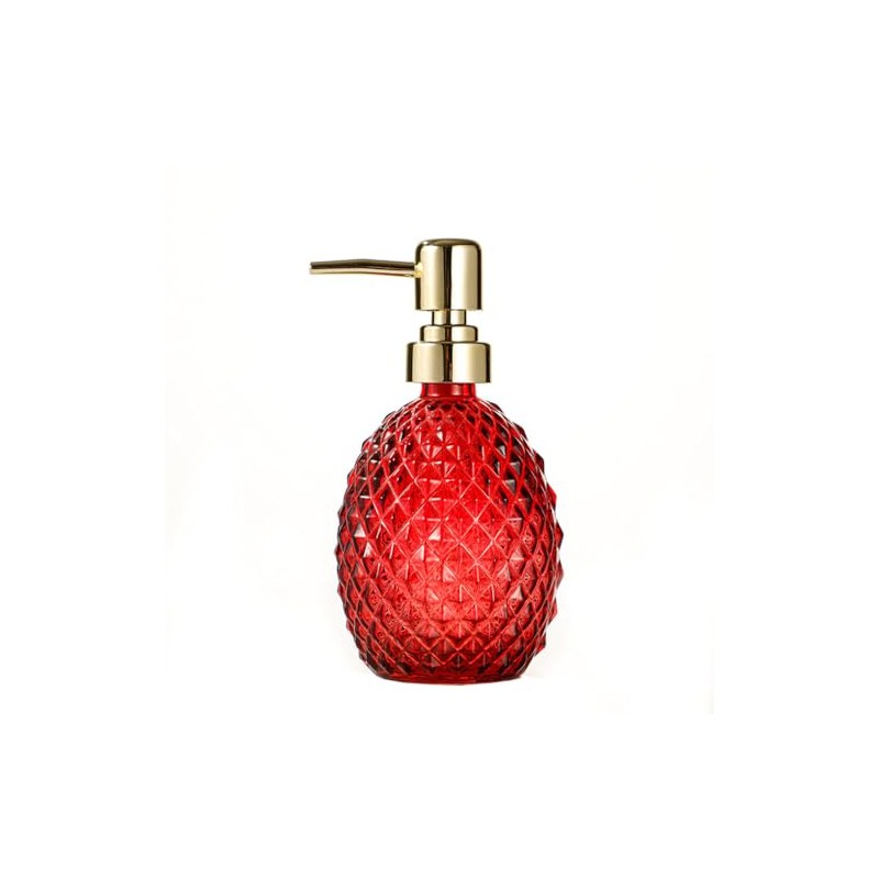 WAIT FLY Rhombus Surface Glass Soap Dispenser with Plastic Pump,