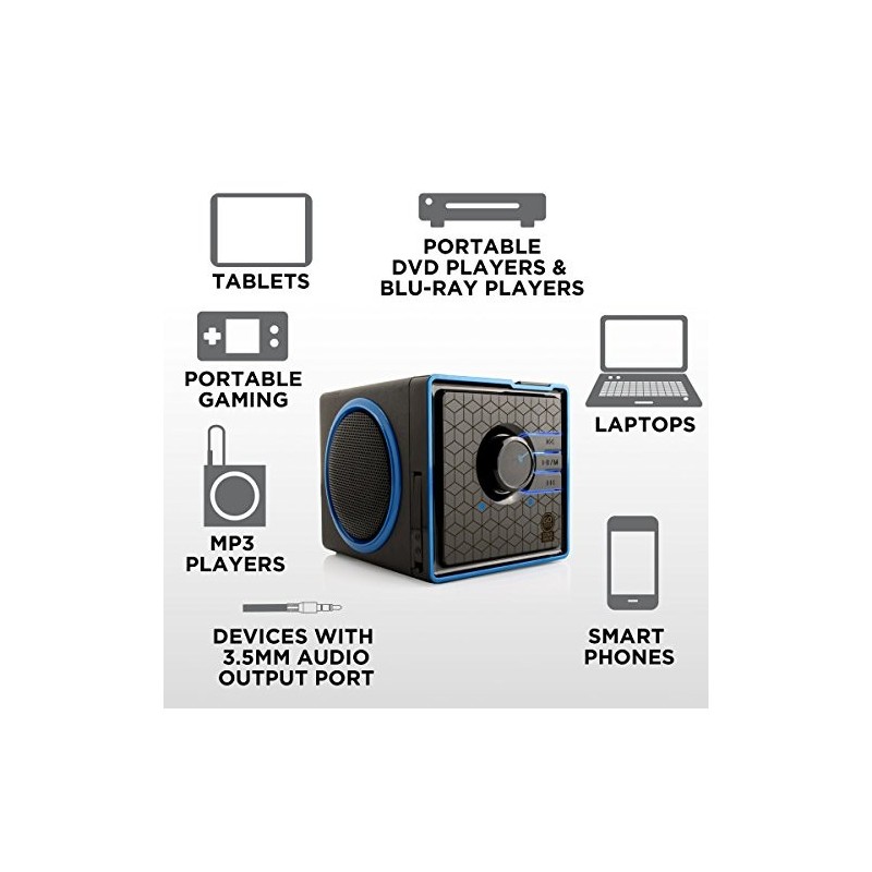GOgroove Portable Wired Bluetooth Speakers with USB Playback and Rechargeable