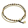 NOVICA Artisan Handmade Tigers Eye Beaded Anklet Brass from Thailand