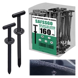 160 PCS Nylon Universal Cable Tie Buckle, Heavy-Duty Nylon Self-Locking with Double-Sided Teeth, High Tensile Strength & UV-Resistant Design for Indoor/Outdoor use(black)