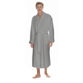 Boca Microfiber Robe for Men, Luxury Hotel, Spa & Resort Bath Robe. Plush Mens Bathrobe with Pockets - Medium, Grey